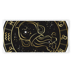 Gold And Black Aquarius Sign Print Beach Towel
