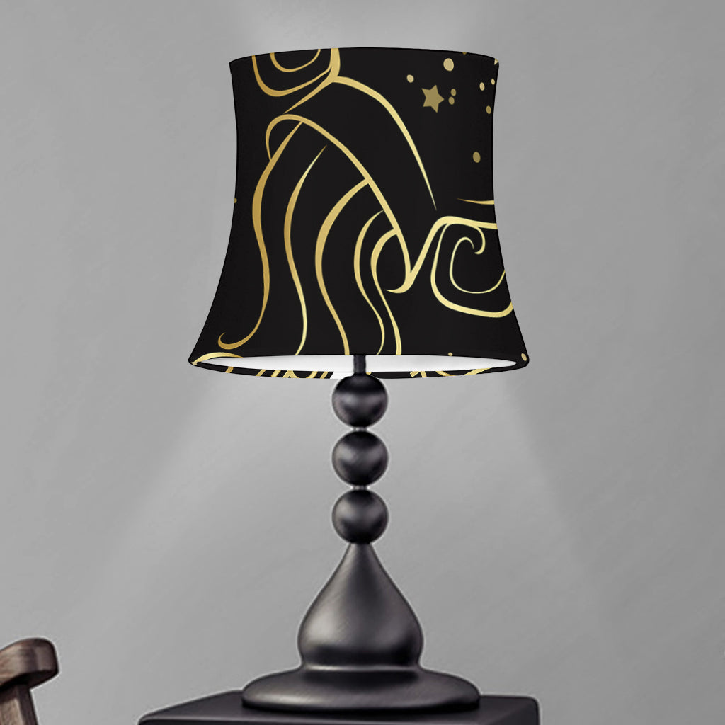 Gold And Black Aquarius Sign Print Bell Lamp Shade