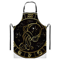 Gold And Black Aquarius Sign Print Bib Apron With Pocket