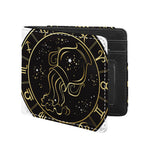 Gold And Black Aquarius Sign Print Bifold Wallet