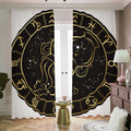 Gold And Black Aquarius Sign Print Dimout Pencil Pleat Curtains