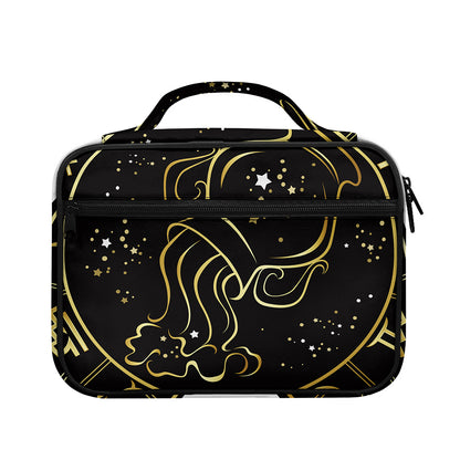 Gold And Black Aquarius Sign Print Briefcase Bible Bag