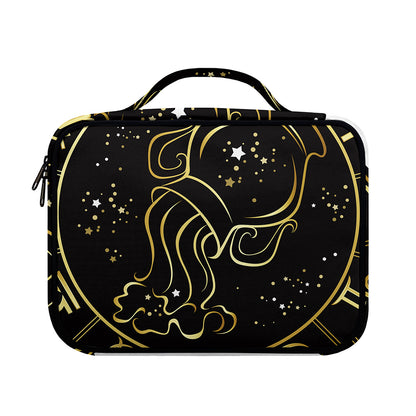 Gold And Black Aquarius Sign Print Briefcase Bible Bag