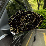 Gold And Black Aquarius Sign Print Car Side Mirror Covers