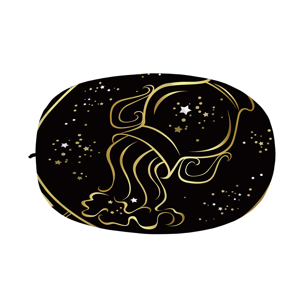 Gold And Black Aquarius Sign Print Car Side Mirror Covers