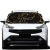 Gold And Black Aquarius Sign Print Car Windshield Snow Cover