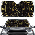 Gold And Black Aquarius Sign Print Car Windshield Sun Shade