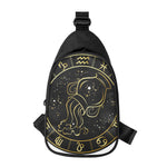 Gold And Black Aquarius Sign Print Chest Bag