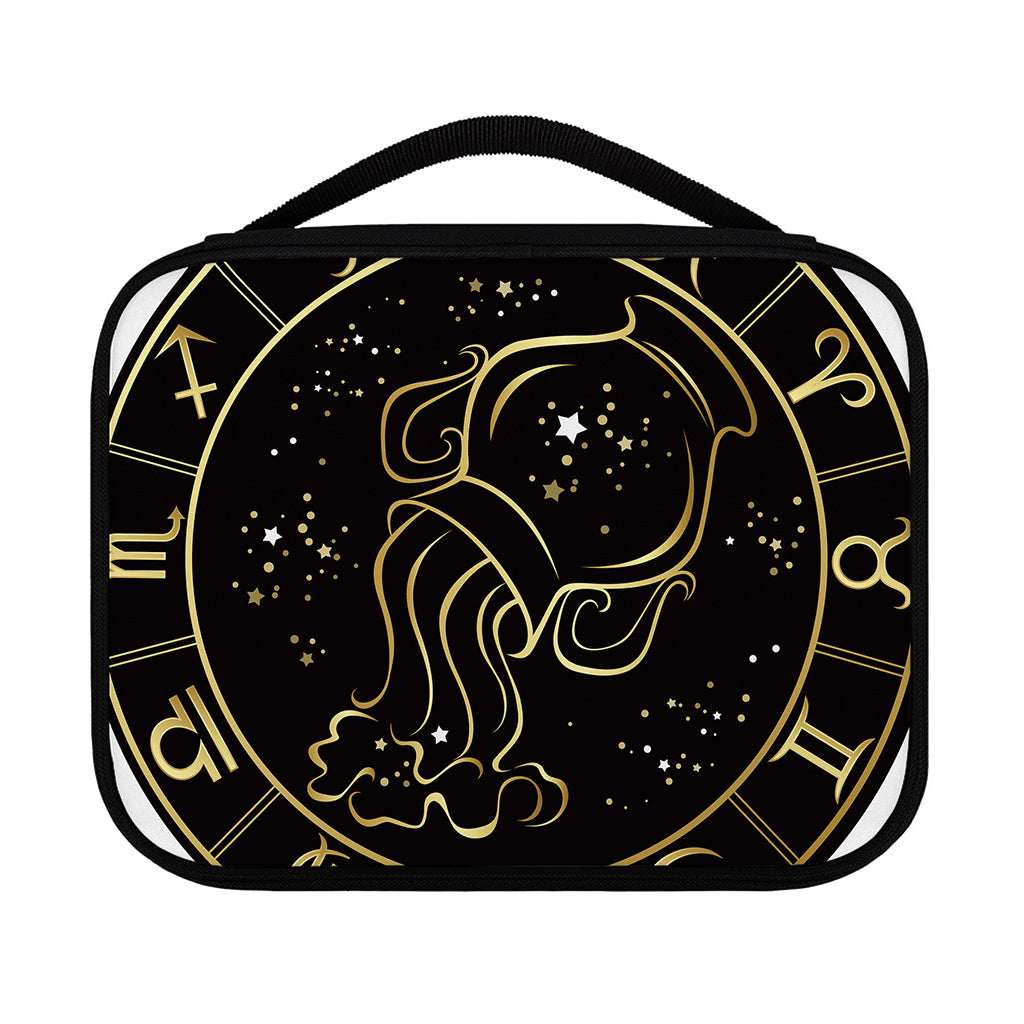 Gold And Black Aquarius Sign Print Classic Bible Case