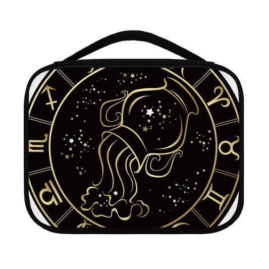 Gold And Black Aquarius Sign Print Classic Bible Case