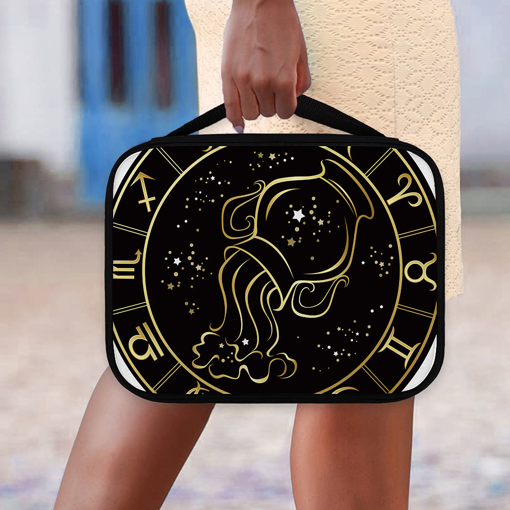 Gold And Black Aquarius Sign Print Classic Bible Case