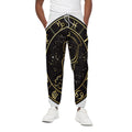 Gold And Black Aquarius Sign Print Cotton Sweatpants