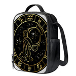 Gold And Black Aquarius Sign Print Crossbody Lunch Bag
