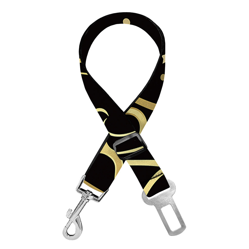 Gold And Black Aquarius Sign Print Dog Seat Belt