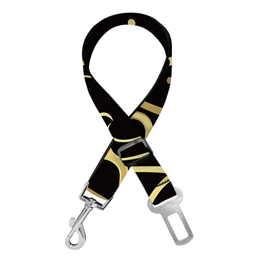 Gold And Black Aquarius Sign Print Dog Seat Belt