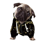 Gold And Black Aquarius Sign Print Dog Zip Up Hoodie
