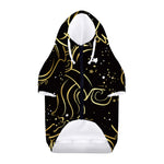 Gold And Black Aquarius Sign Print Dog Zip Up Hoodie