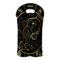 Gold And Black Aquarius Sign Print Double Neoprene Wine Tote