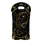Gold And Black Aquarius Sign Print Double Neoprene Wine Tote