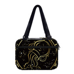 Gold And Black Aquarius Sign Print Double Strap Bible Bag