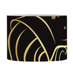 Gold And Black Aquarius Sign Print Drum Lamp Shade