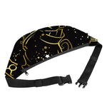 Gold And Black Aquarius Sign Print Fanny Pack