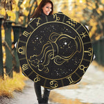 Gold And Black Aquarius Sign Print Foldable Umbrella