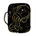 Gold And Black Aquarius Sign Print Front Pocket Bible Bag