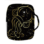 Gold And Black Aquarius Sign Print Front Pocket Bible Bag