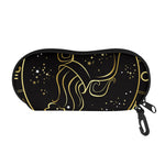 Gold And Black Aquarius Sign Print Glasses Case