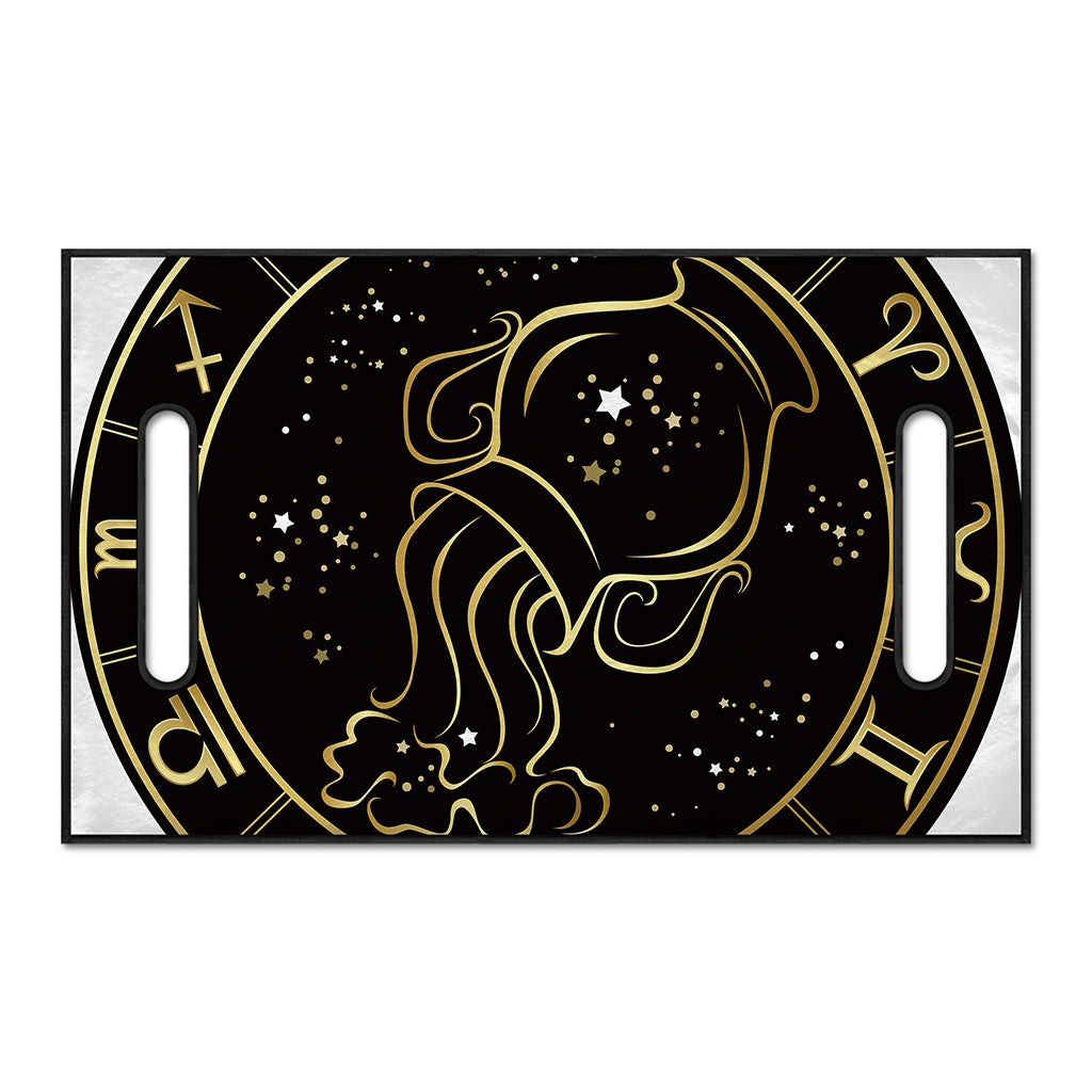 Gold And Black Aquarius Sign Print Golf Cart Seat Cover