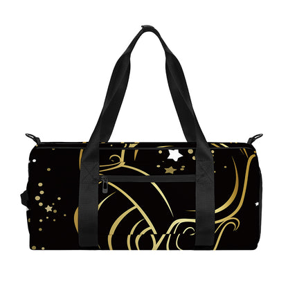 Gold And Black Aquarius Sign Print Gym Bag
