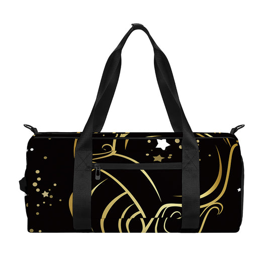 Gold And Black Aquarius Sign Print Gym Bag
