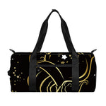 Gold And Black Aquarius Sign Print Gym Bag