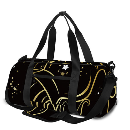 Gold And Black Aquarius Sign Print Gym Bag