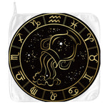 Gold And Black Aquarius Sign Print Hand Towel