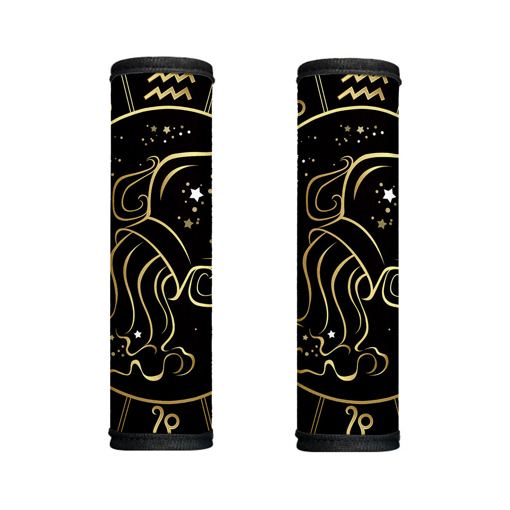Gold And Black Aquarius Sign Print Handle Covers