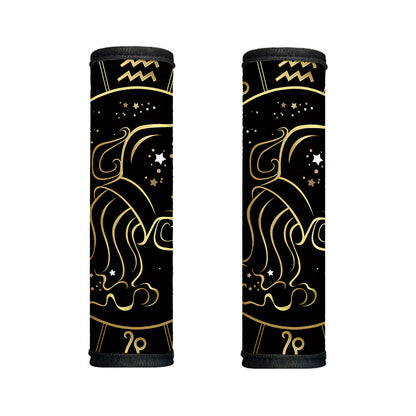 Gold And Black Aquarius Sign Print Handle Covers