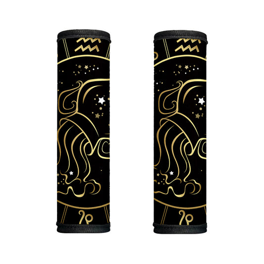 Gold And Black Aquarius Sign Print Handle Covers