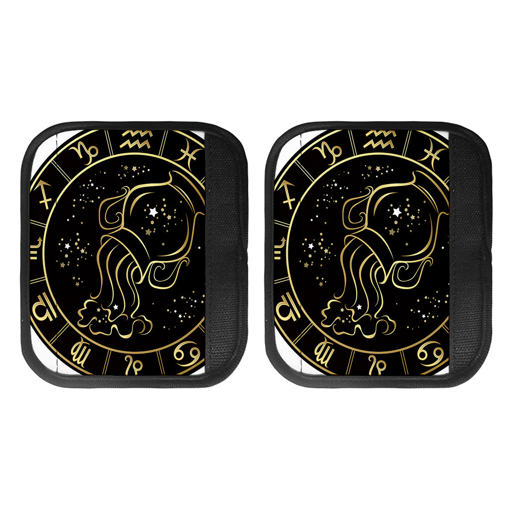 Gold And Black Aquarius Sign Print Handle Covers