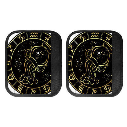 Gold And Black Aquarius Sign Print Handle Covers