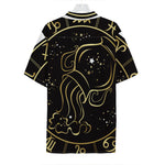 Gold And Black Aquarius Sign Print Hawaiian Shirt