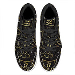 Gold And Black Aquarius Sign Print High Top Leather Sneakers