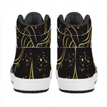 Gold And Black Aquarius Sign Print High Top Leather Sneakers