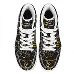 Gold And Black Aquarius Sign Print High Top Leather Sneakers