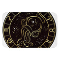 Gold And Black Aquarius Sign Print Indoor Door Mat