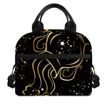 Gold And Black Aquarius Sign Print Insulated Lunch Bag