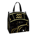 Gold And Black Aquarius Sign Print Insulated Lunch Tote