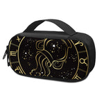 Gold And Black Aquarius Sign Print Insulin Cooler Travel Case