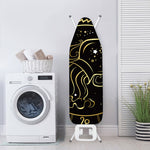 Gold And Black Aquarius Sign Print Ironing Board Cover